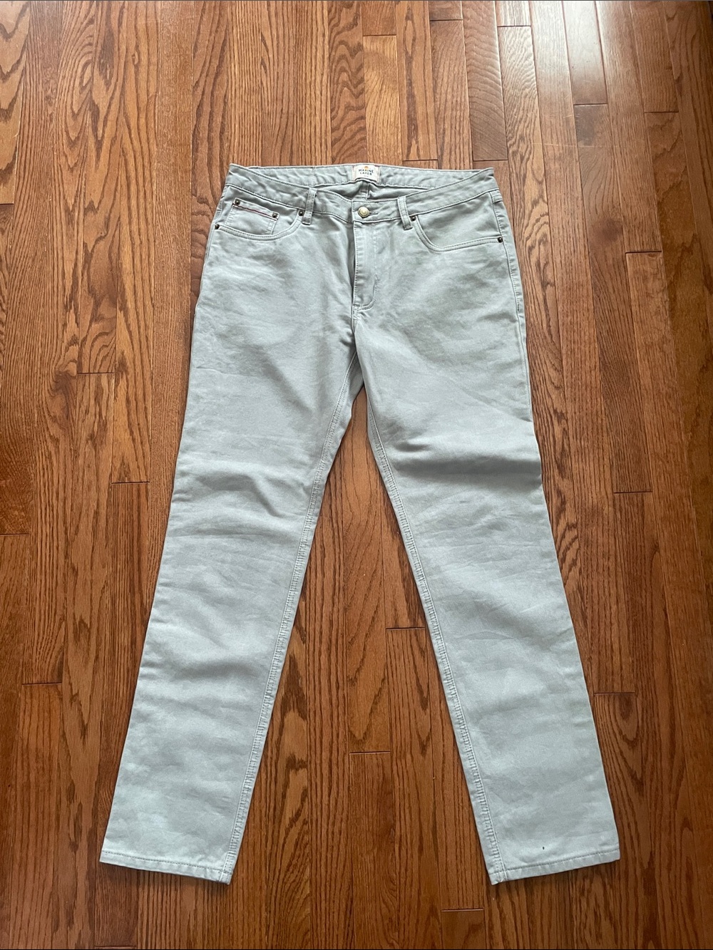 Marine Layer 100% Cotton Light Gray Straight Leg Pants Sz 32/33